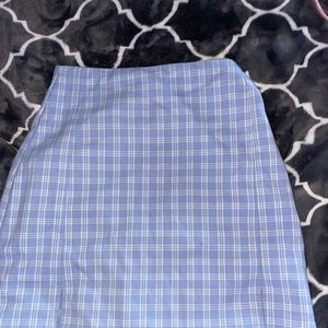 light blue and white stripe mini skirt.